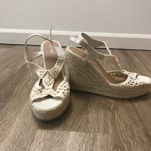 Nordstrom Abound crochet wedge sandals
